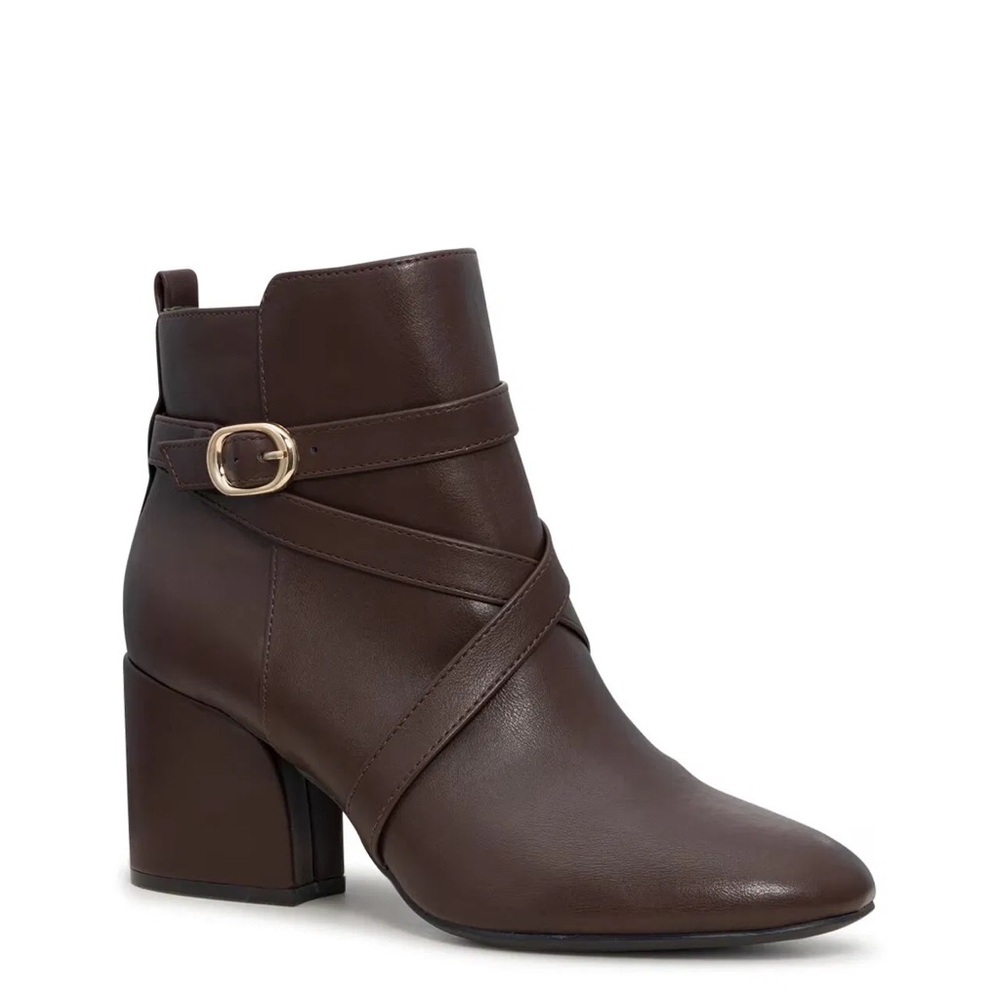 New in box - Kelly + Katie Flomis Ankle Bootie in Deep Brown. Size 10